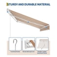 thumbnail image 2 of Manual Retractable Patio Awning – Waterproof 280g Polyester Sun Shade with Heavy-Duty Aluminum Frame & Hand Crank, for Deck, Balcony & Porch, 2 of 8