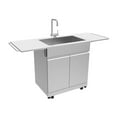 thumbnail image 2 of Transolid OSCS3224 Outdoor Kitchen 32-in x 24-in x 51-in Single Sink Cabinet With Folding Shelves, Stainless Steel, 2 of 5