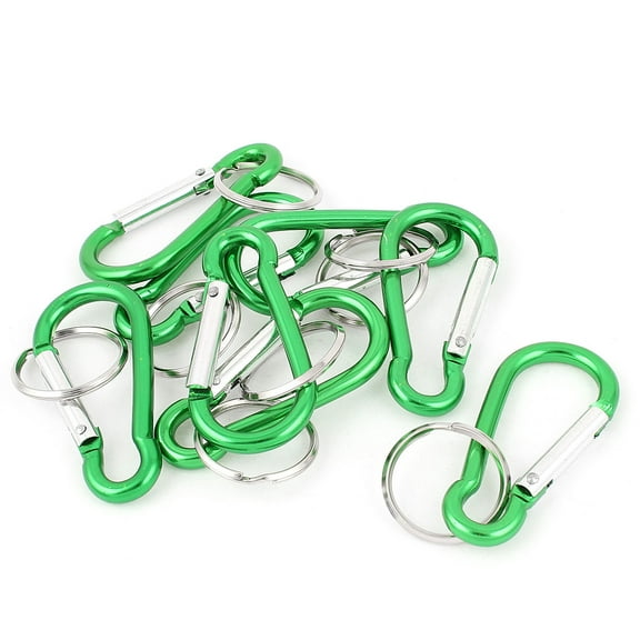 Unique Bargains 8pcs Metal Carabiner Clips Spring Belt Key Chain Keychain Camping Hook Keychain