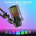 thumbnail image 4 of MesaSe Gaming Microphone  USB PC Mic for Streaming  Podcasts  Recording  Condenser Computer Desktop Mic on Mac//PS5  with RGB Control  Mute Touch  Headphone Jack  Pop Filter, 4 of 11