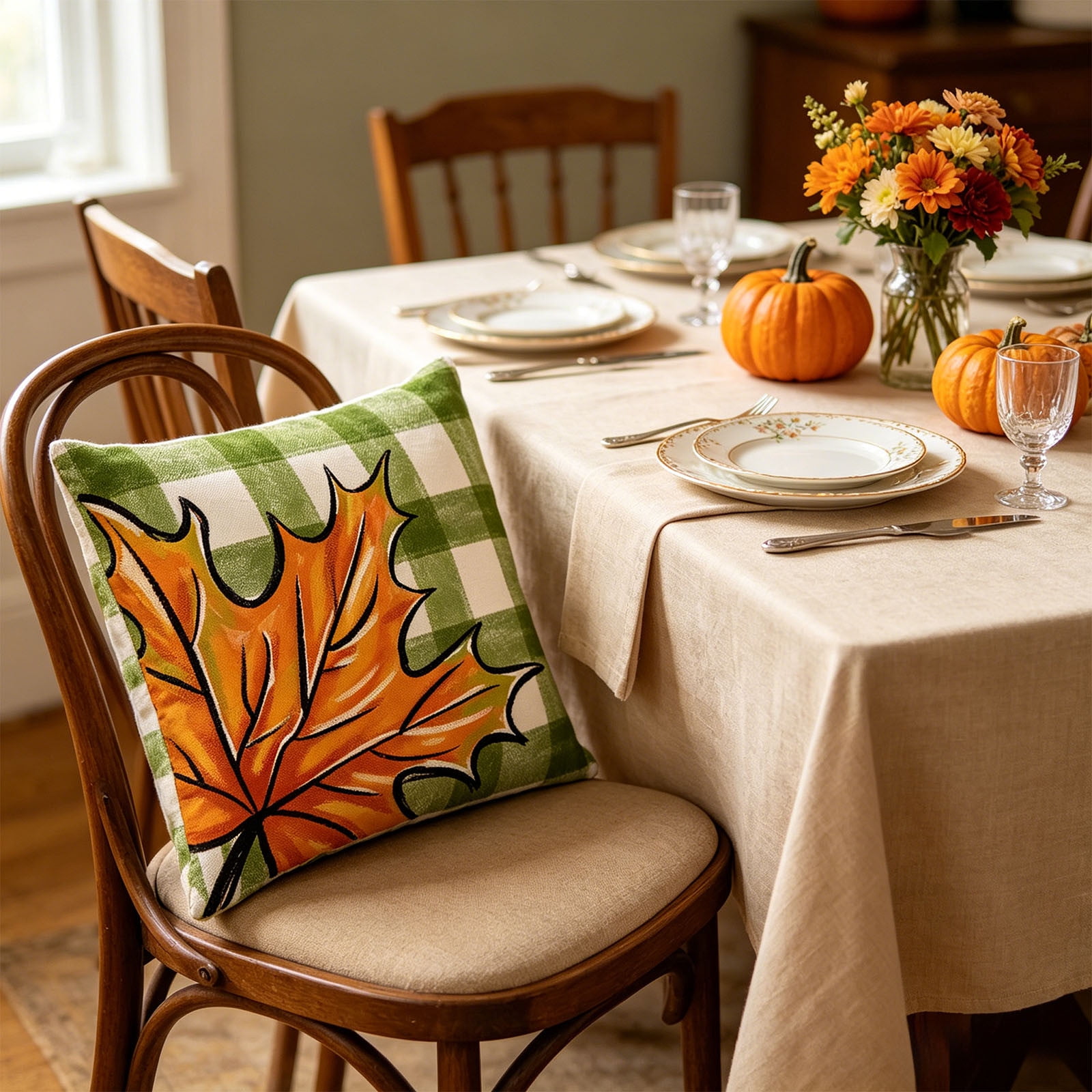 Hioyaky Fall Pumpkin Throw Pillow Covers Creatives Maple Leafs Designs Farmhouses Rustics Decor Decorative Cushion Cases for Couch Sofa Bed