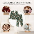 thumbnail image 4 of Uemuo Lilies Flowers Pattern Womens Pajama Sets,PJ Set for Women,Pajamas for Women Logo,Long Sleeve Pajama Set for Women,Soft Long Sleeve Top With Pants-Medium, 4 of 9