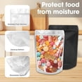 thumbnail image 4 of Black 7" x 10" Stand Up Pouch Bags, 100 Pack - Clear Front &  Foil , Resealable and Heat Sealable Storage Bags for , Snacks, Coffee, Candy, and, 4 of 6