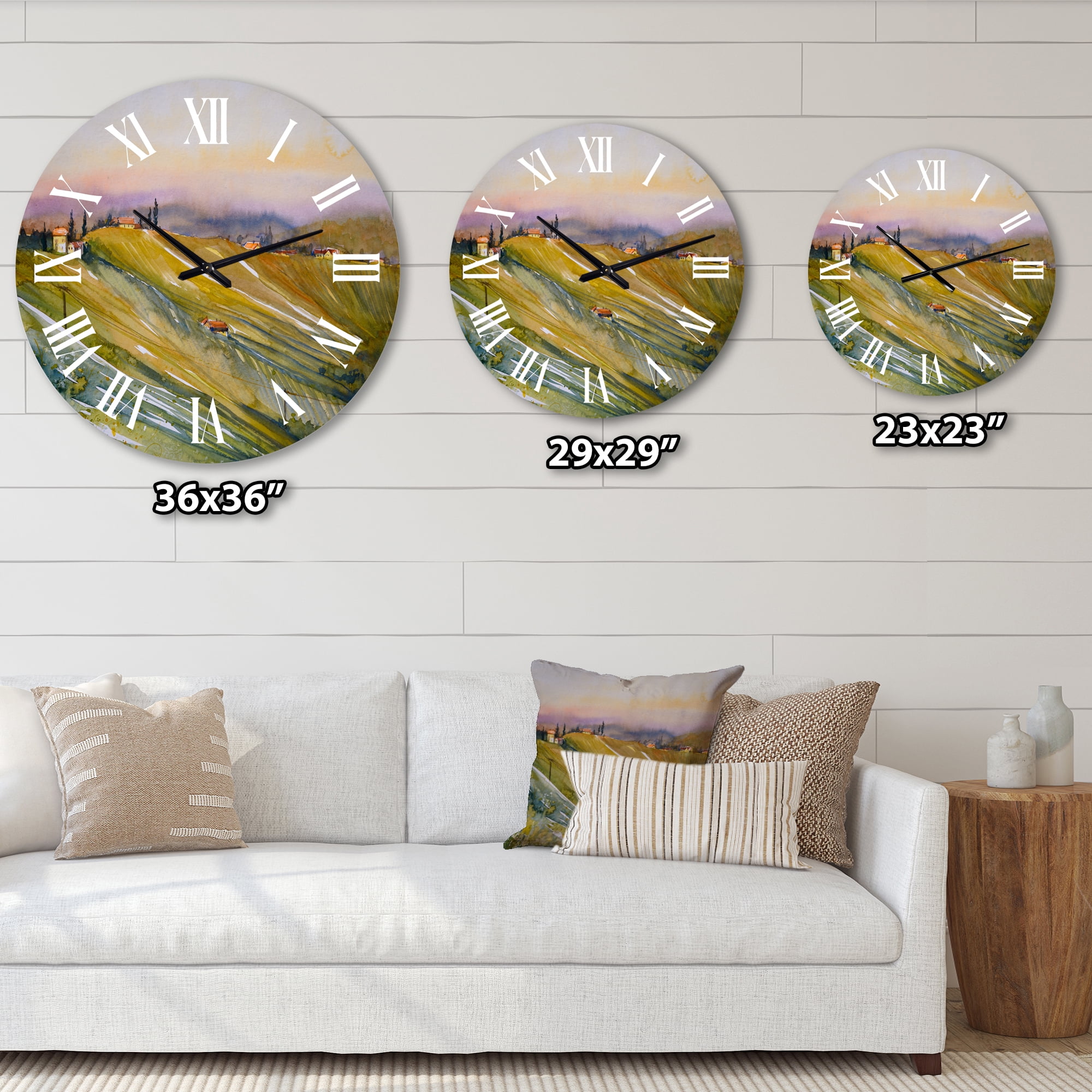 Designart 1 in Quartz Country Wall Clock
