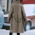 thumbnail image 6 of Women Elegant Wool Coat Lapel Collar Double Mid Long Winter Overcoats With Belted Pockets Women's Coats for Winter plus Size Car Coat Women Women Snow Coat 3x Jacket 2 Way Zipper Winter Coats plus, 6 of 6