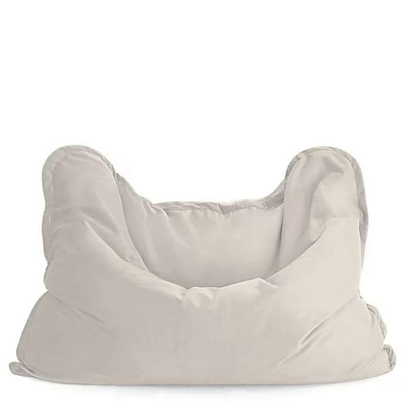 Lotus Lounge Chair Large Velvet Rectangular Bean Bag Cover - 78" - Ivory