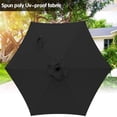 thumbnail image 3 of 7.5 ft Patio Umbrella Outdoor Market Table Umbrella with Crank, 6 Ribs, Polyester Canopy, Black, 3 of 7