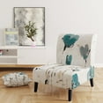 thumbnail image 3 of Designart "Fields Of Turquoise Watercolor Flower II" Upholstered Traditional Accent Chair - Arm Chair, 3 of 5