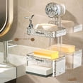thumbnail image 4 of Wall-Mounted Soap Dish with Suction Cup - No Drilling Required, Single-Layer Design with Rabbit Shape and Silver Bowknot, Premium Plastic Bathroom Organizer for Efficient Water Drainage, Ideal for, 4 of 6