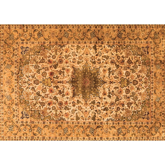 Ahgly Company Indoor Rectangle Persian Orange Traditional Area Rugs, 5' x 7'