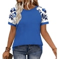 thumbnail image 6 of Tnhcen Women's Raglan Sleeve Floral Top, Short Sleeve Loose Fit Casual Blouse, Spring Summer Printed T-Shirt for Everyday Wear in Sizes S-2XL, 6 of 8