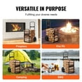 thumbnail image 6 of VEVOR Firewood Log Cart, 250 lbs Load Capacity, Outdoor and Indoor Wood Rack Storage Mover with Pneumatic Rubber Wheels, Heavy Duty Steel Dolly Hauler, Firewood Carrier for Fireplace, Fire Pit, Black, 6 of 9