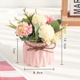 thumbnail image 3 of Artificial Flowers Bonsai, Artificial Plants Hydrangea Flowers in Ceramic Vase Pink, 3 of 8