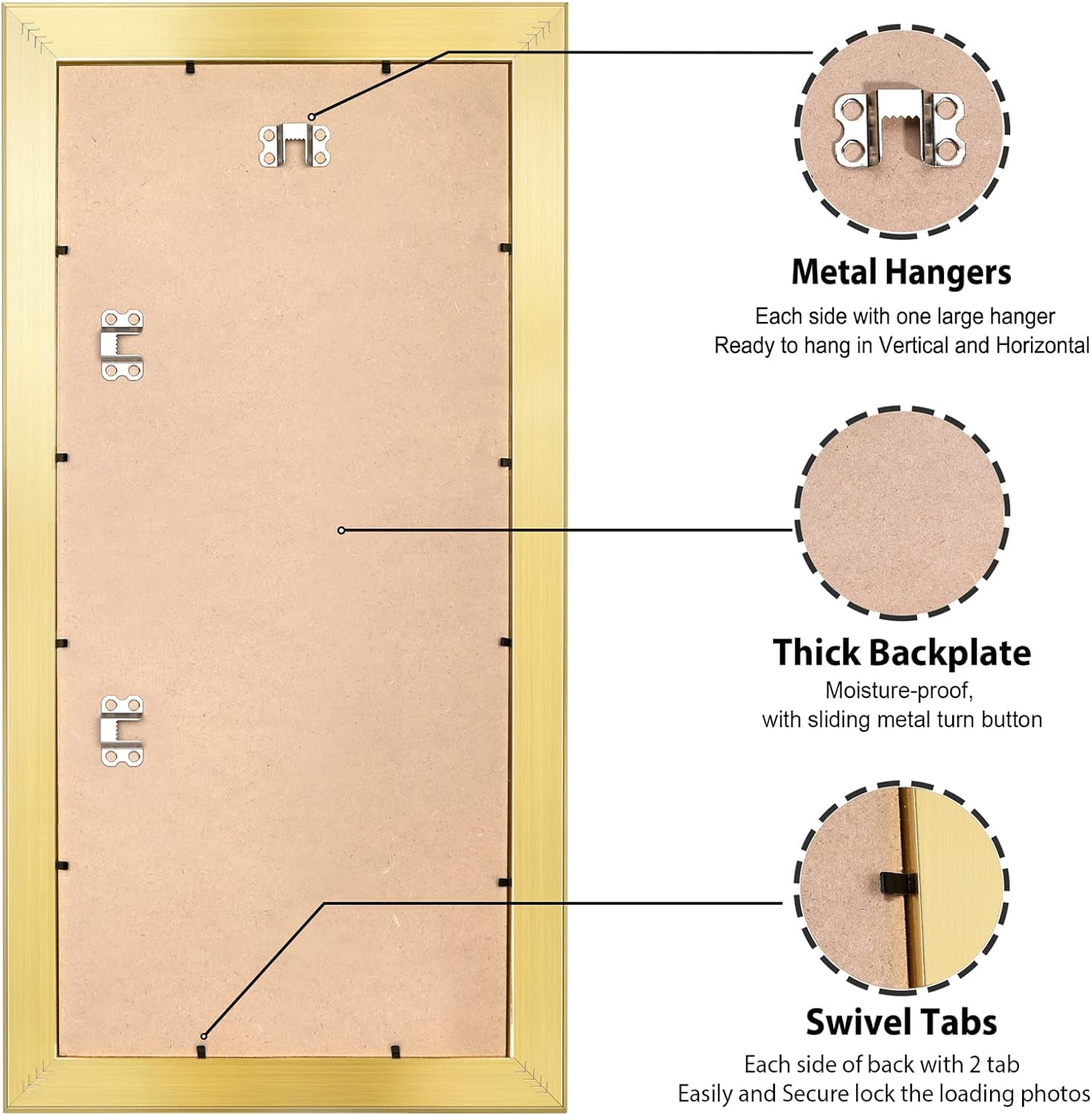 11x22 Newspaper Frame - Gold with High Definition Plexiglass, Fits 11x22 Inch Newspaper, Assorted Media Cover