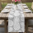 thumbnail image 5 of Table Runner 90 Inches Long, Grey Pineapple Decorative Table Runner for Party Wedding Home Decor, Tropical Summer Botanical Fruits Dresser Scarves for Bedroom Kitchen Tables Decor 13x90 Inch, 5 of 9