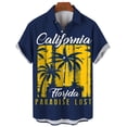 thumbnail image 3 of Camisa de surf estilo hawaiano para hombre, con estampado 3D, informal y de moda, para vacaciones, de manga corta, con solapa y botones, 3 of 5