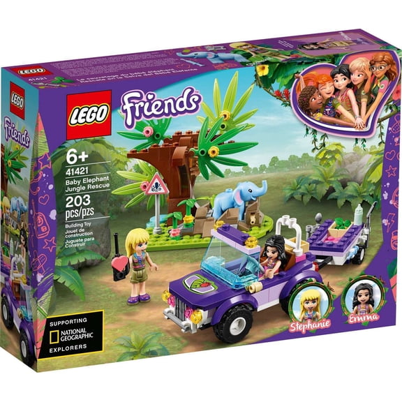 Pre-Owned LEGO Friends Baby Elephant Jungle Rescue 41421 Building Toy for Kids; Jungle Rescue Fun Toy Promotes Creative Play (203 Pieces)