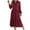 Wine, variant on Oksale Half Button Dress for Women Trendy Ruffle Lapel Dresses Flowy Mid Length Dress Loose Long Sleeve Dresses Solid Color Fall Dress 2025 Khaki S