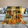 thumbnail image 2 of Fenyluxe Fall Blanket Fall Throw Blankets Orange Pumpkins Buffalo Plaid Patchwork Super Soft Micro Farmhouse Fall Leaves Coffee Decor for Sofa Bedroom, 2 of 6