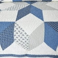 thumbnail image 5 of Kasentex  Cotton Patchwork Quilt Floral Patchwork Oversized Bedspread Coverlet Diamond Motif Blue/Ivory Quilt Queen, 5 of 5