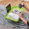 thumbnail image 4 of DEBGFS Lap Desk  Foldable Desk Bed Tray  Standing Desk  TV Tray Tables for Eating  Bed Table  Bed Desk  Breakfast Tray  Laptop Stand for Bed and Couch  Portable Desk for Dinner  Reading,green, 4 of 6