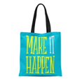 thumbnail image 1 of NUDECOR Toile Tote Bag Coloré Motivationnel Faire Arriver Inspiration Typographique Plaisir Sac à Main Réutilisable Épaule Épicerie Sacs à Provisions, 1 of 1