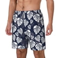 thumbnail image 2 of Balery White Leaves Mens Swim Trunks Swim Shorts for Men Quick Dry Inseam Beach Shorts with Compression Liner Pocket-X-Large, 2 of 9