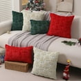 thumbnail image 5 of Christmas Tree Decorative Throw Pillow Covers Set of 2, 18x18" Soft Fluffy Pillow Cases, Faux Fur Fuzzy Pillows Covers Winter Holiday Cushion Cases for Sofa Couch Bedroom Living Room Home Décor, 5 of 6