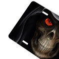 thumbnail image 3 of Yehwow Cool Skull Hoodie Death Dark With Red Eye Metal Car Plate Decorative Aluminum License Plate Tag Sign, 3 of 5