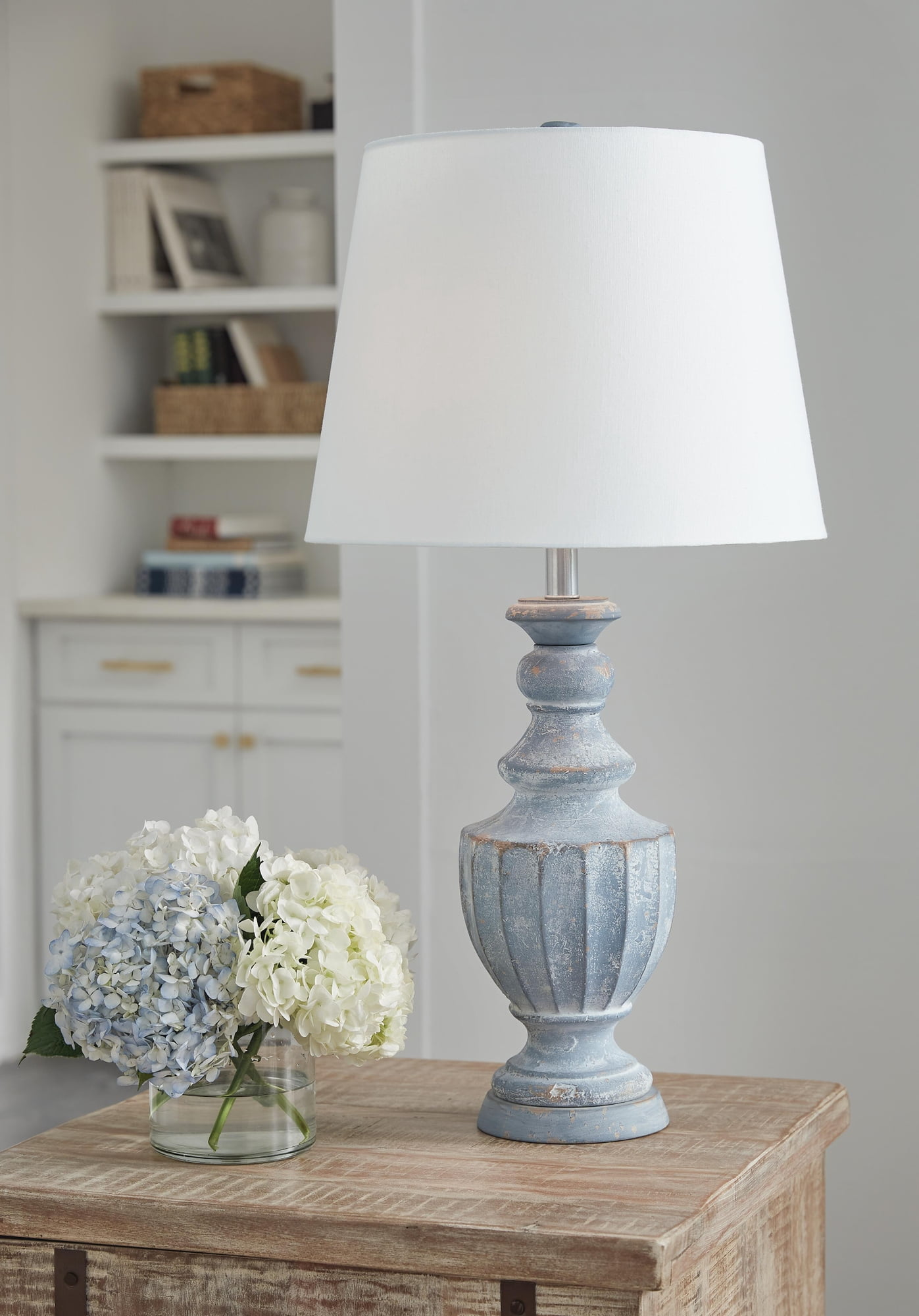 Signature Design by Ashley Cylerick Terracotta Table Lamp, Antique Blue