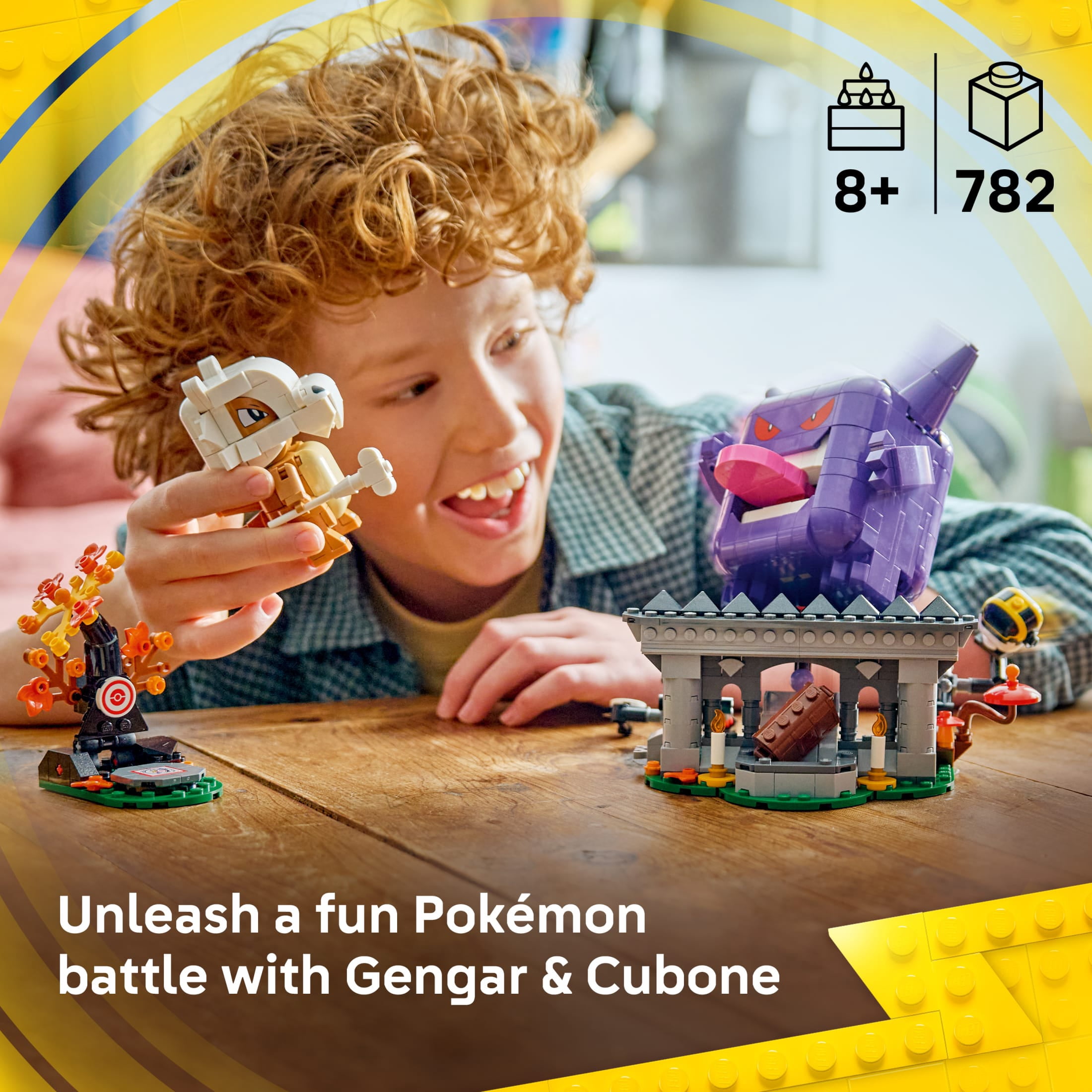 LEGO Pokémon SMART Play: Cubone and Gengar’s Spooky Showdown - Compatible Set with 4 SMART Tags and 2 Pokémon Figures - Interactive Toy - Gift for Boys and Girls, Ages 8+ - 72166