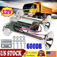 thumbnail image 3 of Air Train Horn Kit Fit For Truck Car Super Loud 600DB 12V Electric Trains Horns^, 3 of 5