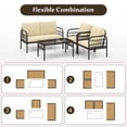 thumbnail image 2 of Gymax 4PCS Furniture Set Outdoor Wicker Conversation Bistro Set w/ Soft Cushions Patio, 2 of 7