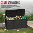 thumbnail image 3 of SUNCROWN 75 Gallon Deck Storage Box Resin Outdoor Storage Container with Handles-Black, 3 of 10