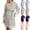 Gray, variant on Maternity Lace Trim Robe, V-Neck Night Tie Wrap Seven-Sleeve 3/4 Sleeve Lounge Dress Pink M