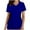 Dark Blue, variant on Fesfesfes Soft T Shirt Women's Fashion Short Sleeve V-Neck Tops Working Uniform Printing Pocket Blouse Tops V Neck T Shirts for Women 10(XL)