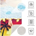 thumbnail image 7 of Coolnut Palm Tree Bathroom Rug Rectangular Bath Mat Non Slip Bath Rugs Absorbent Shaggy Bathmats for Sink Shower 16" x 24" Home Decor, 7 of 7