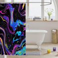 Abstract Marble Shower Curtain For Bathroom 72" Wx78 L,Purple Blue