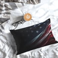 thumbnail image 5 of Zufioo American Flag Waving Print Print Double-Sided Throw Pillow Cover, Pillow Protector Home Decor - With Hidden Zipper, Suitable for Bedroom, Living Room, Car Interior-14"x20", 5 of 6