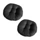 thumbnail image 1 of Coussin de Chaise Rond Epais, Couleur Unie Ensemble de 2 Galette de Chaise Confortable Lin Tatami Respirant Coussins de Chaise pour Intérieur Extérieur Jardin Patio (Noir,40x40x9cm), 1 of 5