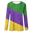 thumbnail image 4 of xixinqiwan Women Tops,Womens Long Sleeve Carnival Round Neck Casual Tshirts New Orleans Parade Custume Tops, 4 of 6
