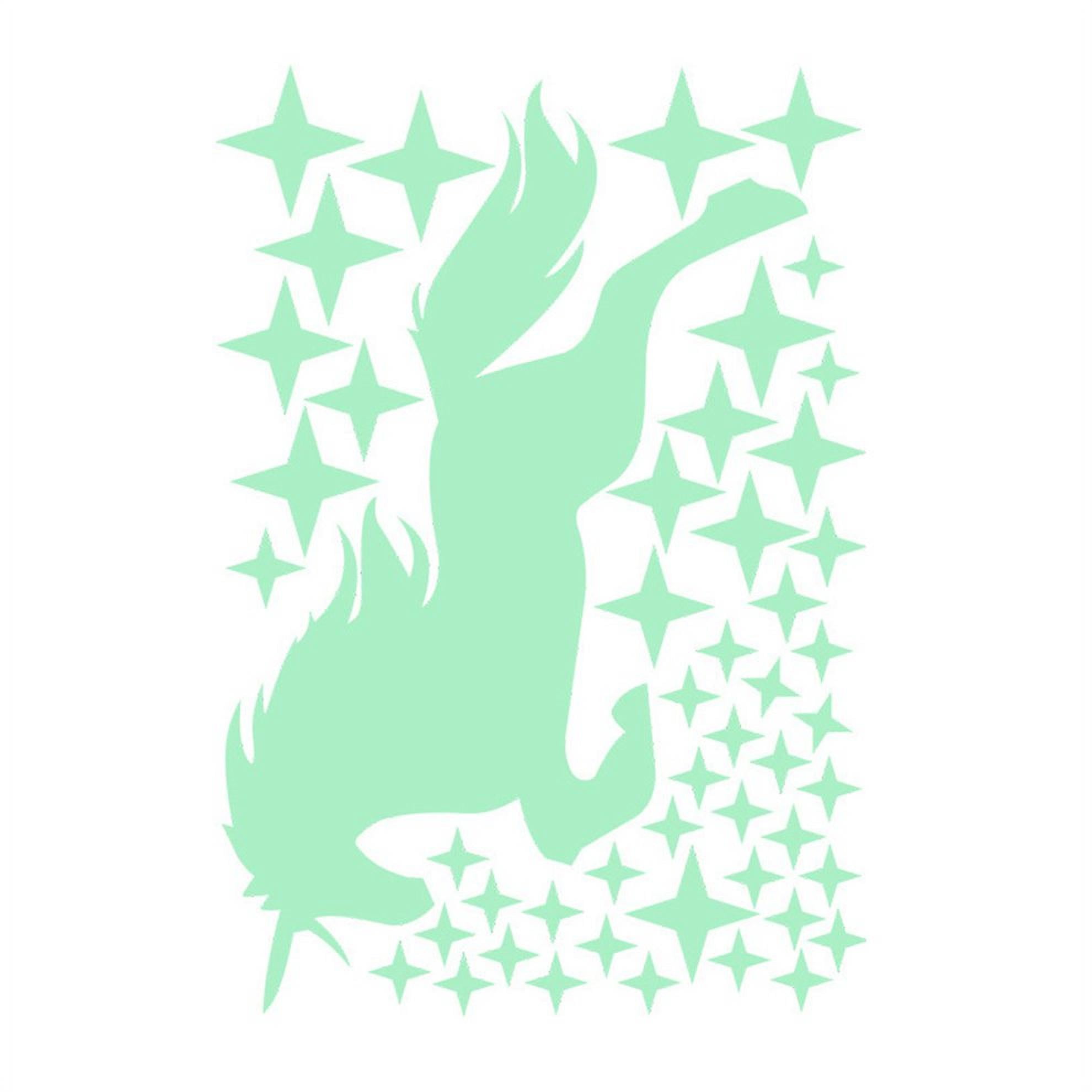 NEW Glow In The Dark Unicorn Wall Stickers Blue Luminous Fluorescent Wall Sticker