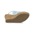 thumbnail image 5 of BLISSFUL STEP Women's Shoes Open Toe Platform Heel Laces Wedge Sandals Blue Flower 8, 5 of 7