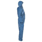 Microflex MFX-58513 Zipper Front Elastic Back Wrists Ankles & Hood Kleen Guard A20 Coveralls, Blue Denim - Large