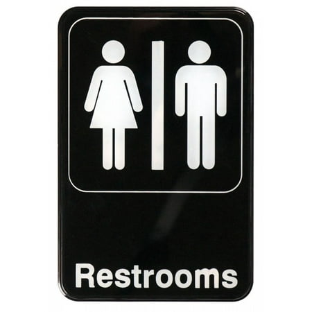 

3Pc Winco SGN-603 Restrooms Information Sign 6 x 9