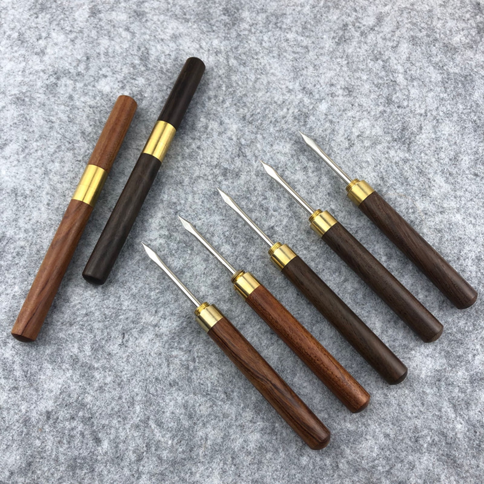 Stainless Steel Ice Pick,Pick Tool for Breaking Ice, Non-slip Wooden Handle  for Easy to Grip - rosewood 