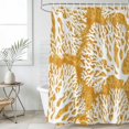 thumbnail image 2 of Small Stall Shower Curtain 48x72 Inch Narrow Half Size Yellow Orange Coastal Coral Bath Curtains Bathroom Decor, Summer Nautical Sea Beach Ocean Fabric Shower Curtain Set with Hooks 48 Inch, 2 of 7