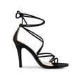 thumbnail image 3 of BLISSFUL STEP Women's Strappy Heel Lace Up Stiletto Heels Sandals Black 8.5, 3 of 7