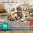 thumbnail image 4 of ODIKA 8'x10' Washable Area Rug Non-Shedding, Easy Care, Media Large Abstract Distressed Vintage Tone Faded Grey Livingroom for King Size Bedroom Under Bed, Master Suite, 4 of 7
