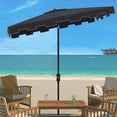 thumbnail image 2 of SAFAVIEH Outdoor Collection Zimmerman 6.5 x 10-Foot Rectangle Umbrella Navy/White, 2 of 6
